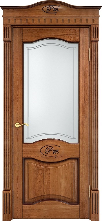 Двери в интерьере - Дверь Итальянская Легенда массив дуба Д3 орех 10% с патиной, стекло 3-2