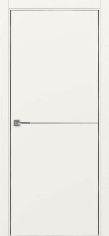 Двери в интерьере - Дверь Эко 202 бежевый молдинг SC, кромка AL хром SC с 4-х сторон, глухая
