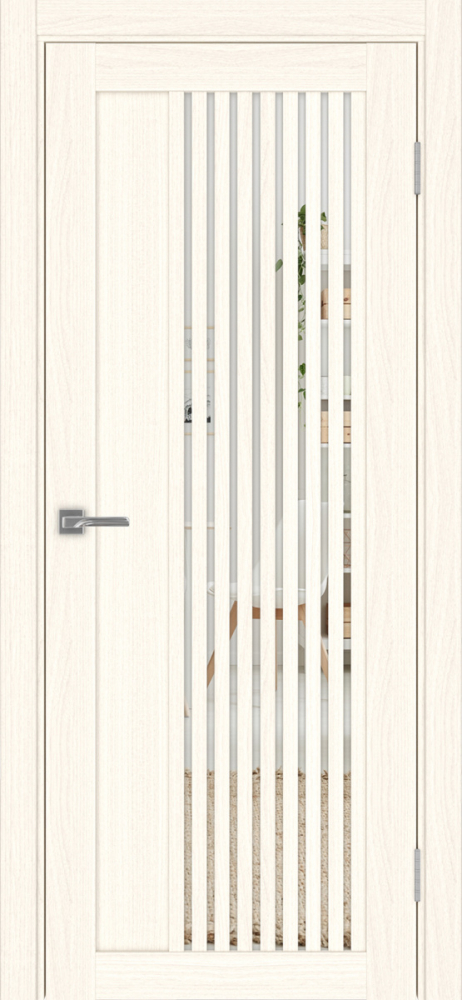 Двери в интерьере - Дверь Эко 544.12 ясень светлый, зеркало с 2-х сторон