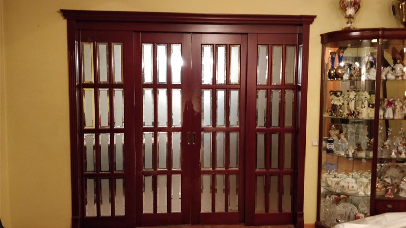 Двери Берест, широкий проем с раздвижными + двустворчатая дверь