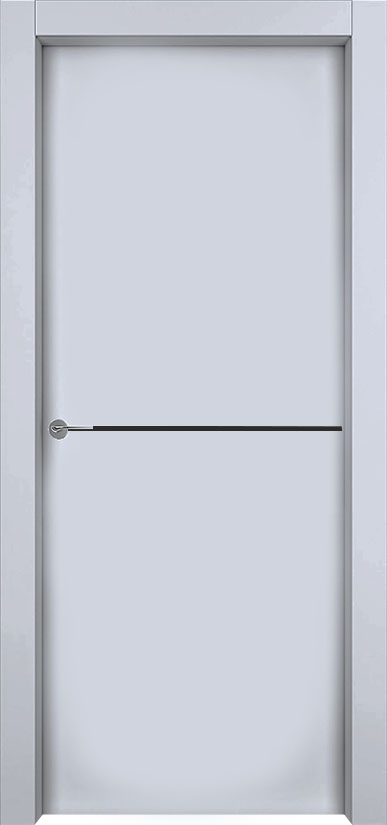 Двери в интерьере - Дверь 1001-М1 эмаль RAL 7047, молдинг черный, глухая