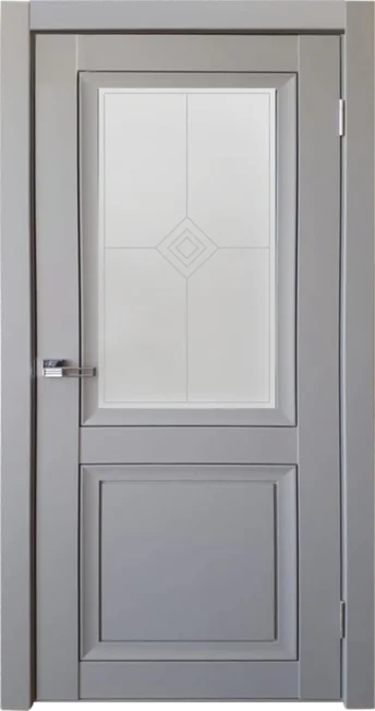 Двери в интерьере - Дверь ДР экошпон Деканто ПДО 1 бархат grey вставка черная, сатинато белое