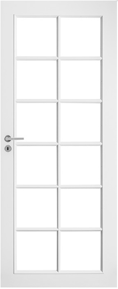 Двери в интерьере - Дверь финская с четвертью PRO 12R MATTIOVI облегченная, под стекло, белая эмаль
