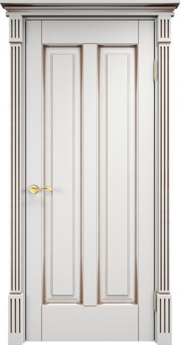 Двери в интерьере - Дверь Итальянская Легенда массив ольхи ОЛ102 белый грунт с патиной орех, глухая