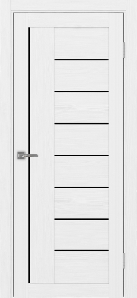 Двери в интерьере - Дверь Эко 524.21 белый лед, lacobel черный