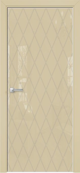 Двери в интерьере - Дверь Оникс Арт лакобель RAL 1015, гравировка №10