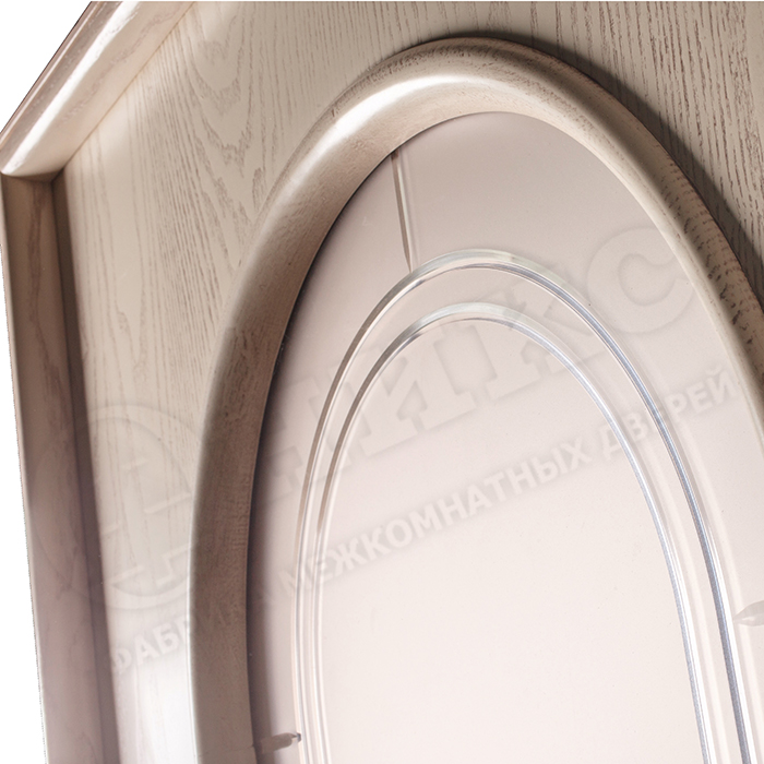 Дверь Оникс Арка эмаль слоновая кость с патиной, сатинат. Фото №3