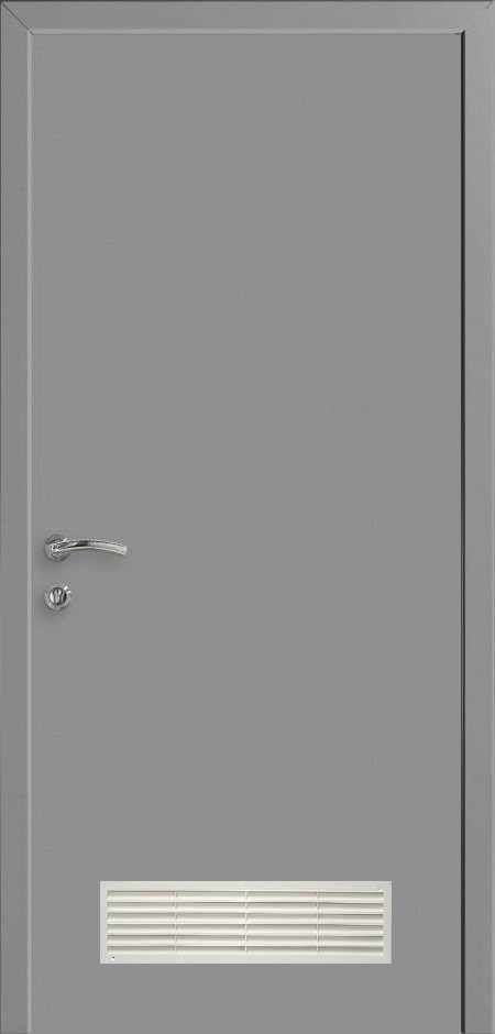 Двери в интерьере - Дверь гладкая влагостойкая композитная Капель моноколор RAL 7040, с вентрешеткой