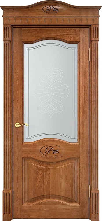 Двери в интерьере - Дверь ПМЦ массив дуба Д3 орех 10%, стекло 3-1