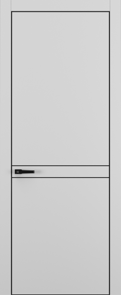 Двери в интерьере - Дверь Z K13 полипропилен серый, ALU кромка черная, молдинг черный, глухая