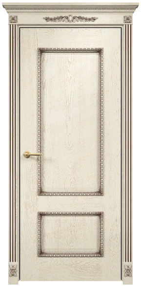 Двери в интерьере - Дверь Оникс Марсель с декором эмаль слоновая кость с патиной, глухая
