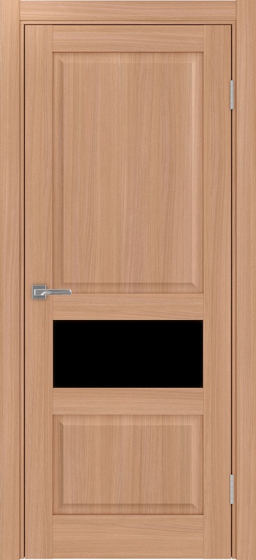 Двери в интерьере - Дверь Эко 631.121 ОФ3 ясень темный, lacobel черный