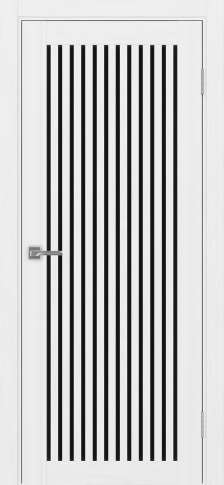 Двери в интерьере - Дверь Эко 543.2 белый лед, lacobel черный