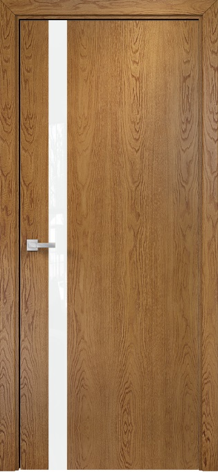 Двери в интерьере - Дверь Оникс Верона 1 дуб золотистый, триплекс белый