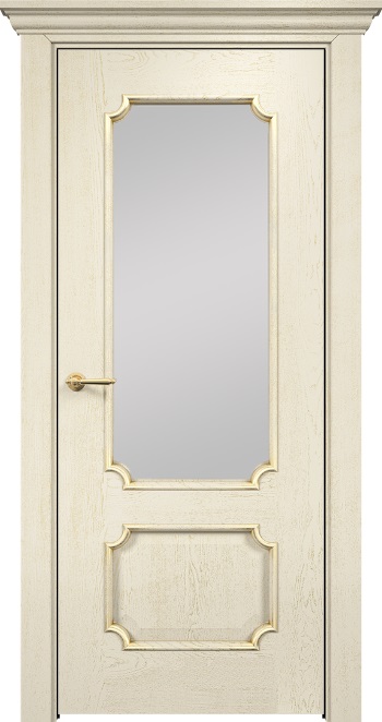 Двери в интерьере - Дверь Оникс Палермо эмаль слоновая кость патина золото, сатинат
