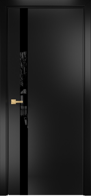 Двери в интерьере - Дверь Оникс Верона 1 эмаль черная по МДФ, триплекс черный