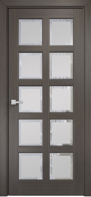 Двери в интерьере - Дверь Оникс Вена 2 серый дуб, сатинат с фацетом