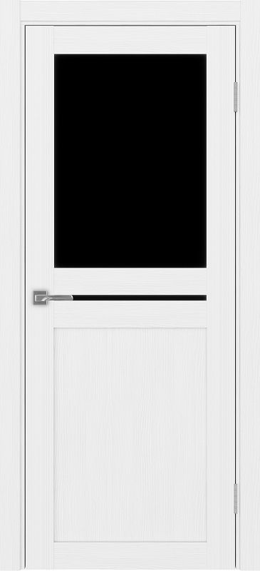 Двери в интерьере - Дверь Эко 520.221 белый лед, lacobel черный