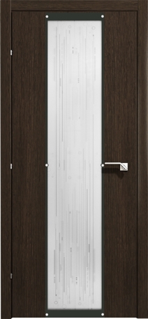 Двери в интерьере - Дверь Краснодеревщик 5004 черный дуб, стекло вклеенное 350 мм