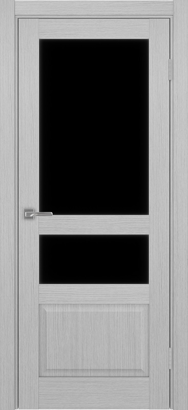 Двери в интерьере - Дверь Эко 631.221 ОФ3 дуб серый, lacobel черный