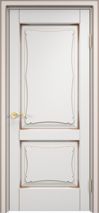 Двери в интерьере - Дверь Итальянская Легенда массив ольхи ОЛ6.2 белый грунт с патиной орех, глухая