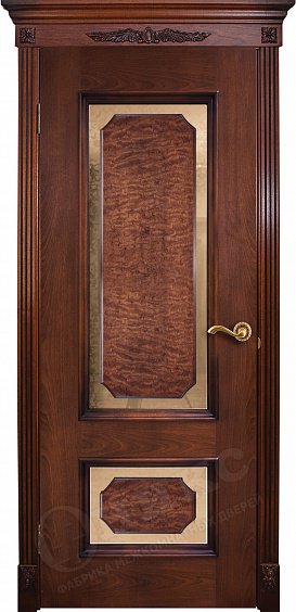 Двери в интерьере - Дверь Оникс Оникс, со шпоном "корня" красное дерево с черной патиной, глухая