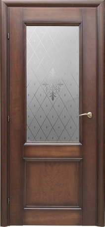 Дверь Краснодеревщик 3324 кофе, стекло матовое гравировка Торшон