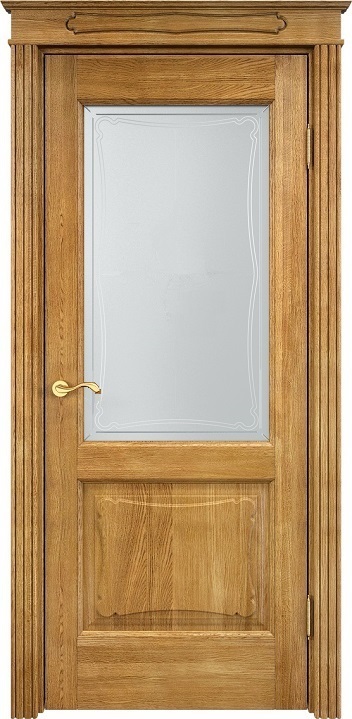 Двери в интерьере - Дверь Итальянская Легенда массив дуба Д6 орех 5%, стекло 6-4