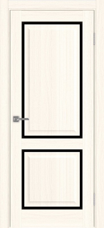 Двери в интерьере - Дверь Эко 602С.2121 ОФ4 ясень светлый, lacobel черный