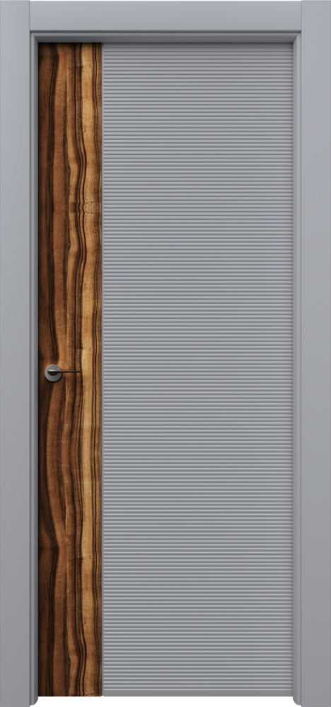 Двери в интерьере - Дверь Неом-Ф2 эмаль RAL 7047, шпон, глухая