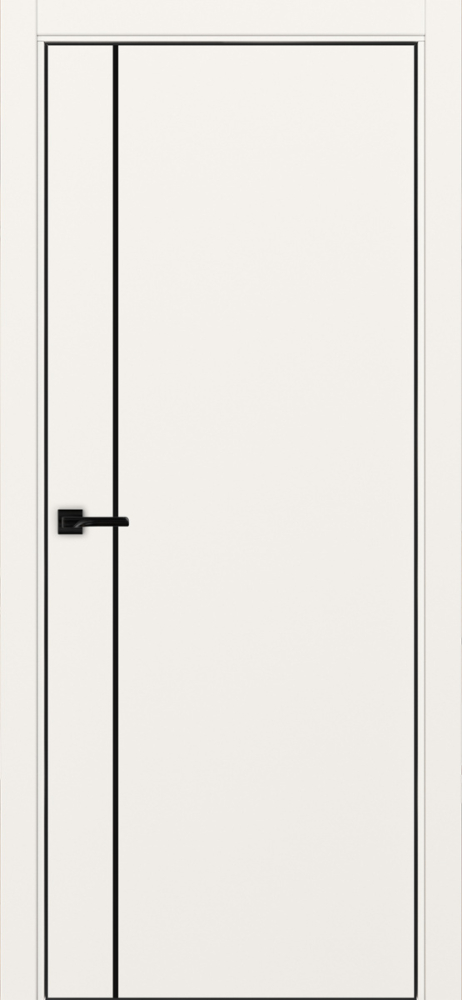 Двери в интерьере - Дверь Эко 204 бежевый молдинг SB, кромка AL черная SB с 4-х сторон, глухая