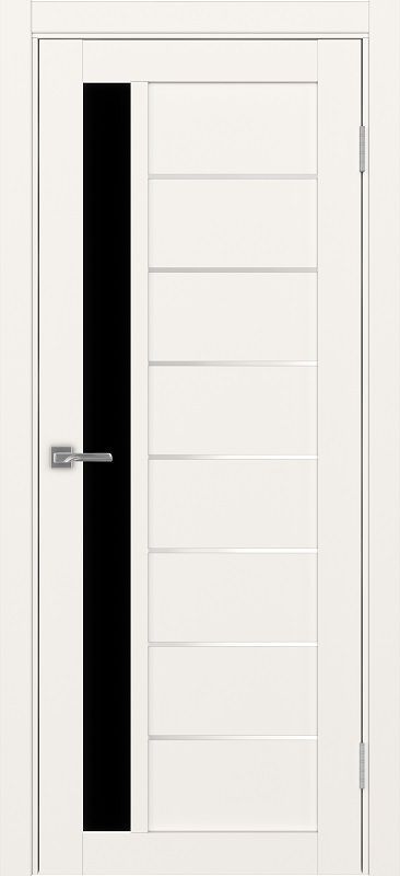 Двери в интерьере - Дверь Эко 554.21 АПП бежевый молдинг SC, lacobel черный