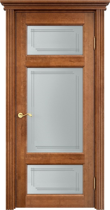 Двери в интерьере - Дверь Итальянская Легенда массив ольхи ОЛ55 орех 10%, стекло 55-4