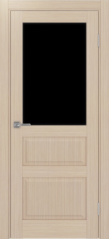 Двери в интерьере - Дверь Эко 631.211 ОФ3 дуб беленый, lacobel черный