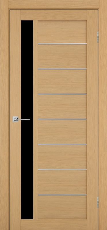 Двери в интерьере - Дверь Эко 554.21 АПП ясень темный молдинг SC, lacobel черный