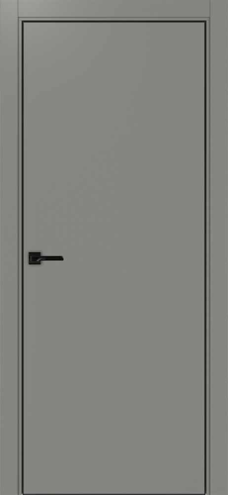 Двери в интерьере - Дверь Эко 201 серый, кромка AL черная SB с 4-х сторон, глухая