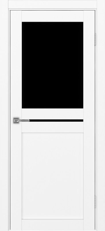 Двери в интерьере - Дверь Эко 520.221 белый снежный, lacobel черный
