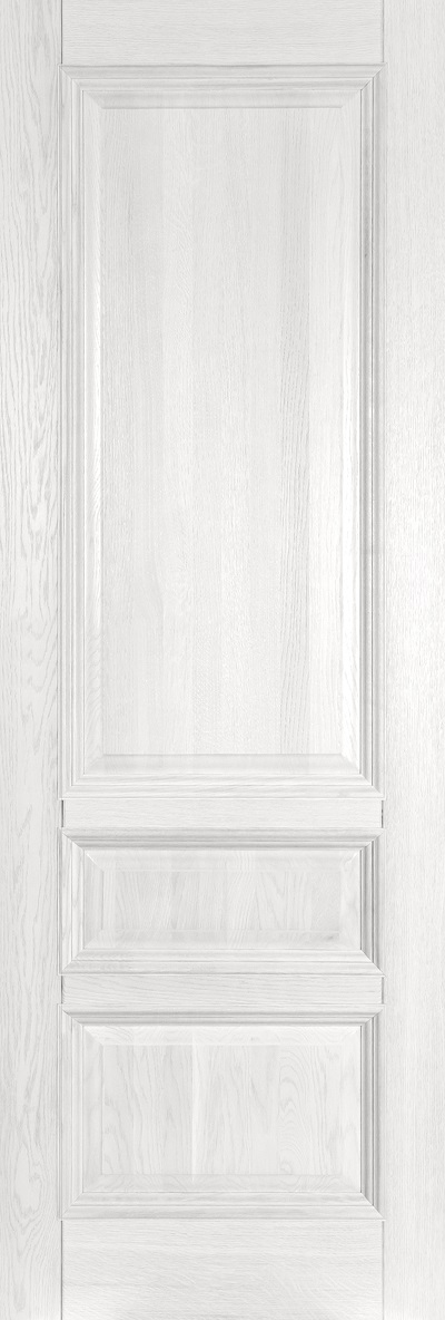 Двери в интерьере - Дверь Ока массив дуба цельные ламели Аристократ №1 эмаль белая, глухая