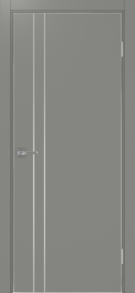 Двери в интерьере - Дверь Эко 205 серый молдинг SC, кромка AL хром SC с 4-х сторон, глухая