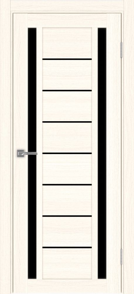 Двери в интерьере - Дверь Эко 558.212 ясень светлый, lacobel черный