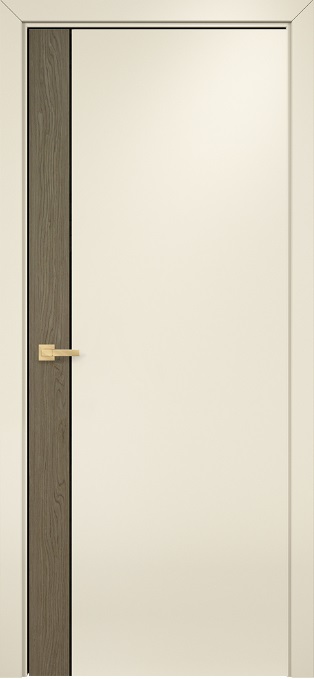 Двери в интерьере - Дверь Оникс Дуо дуб кофейный/эмаль слоновая кость, триплекс черный