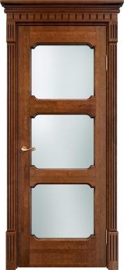 Двери в интерьере - Дверь Итальянская Легенда массив ольхи ОЛ7.3 коньяк с патиной, стекло мателюкс