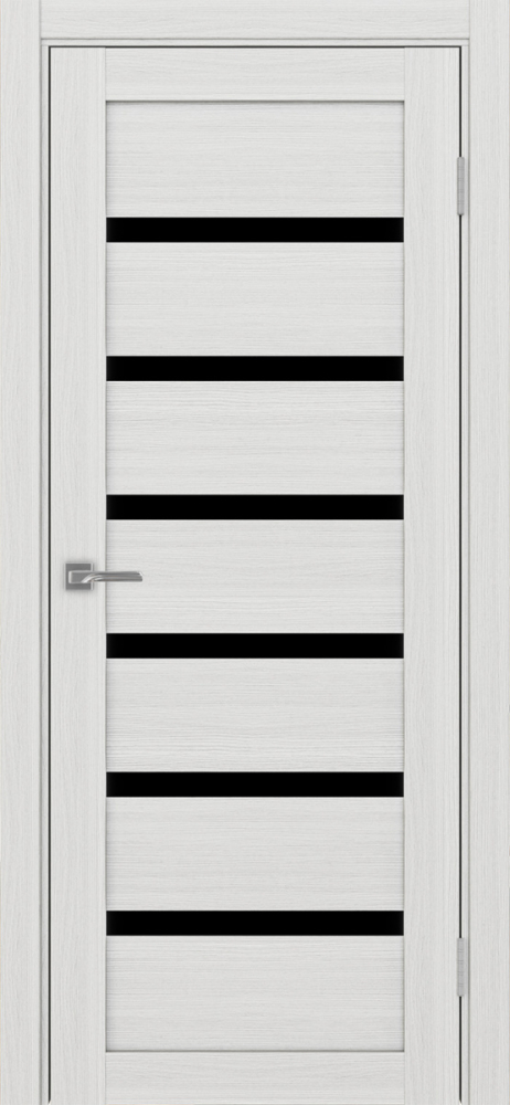 Двери в интерьере - Дверь Эко 507.12 ясень серебристый, lacobel черный