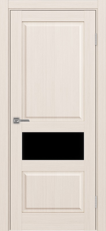 Двери в интерьере - Дверь Эко 631.121 ОФ3 ясень перламутровый, lacobel черный