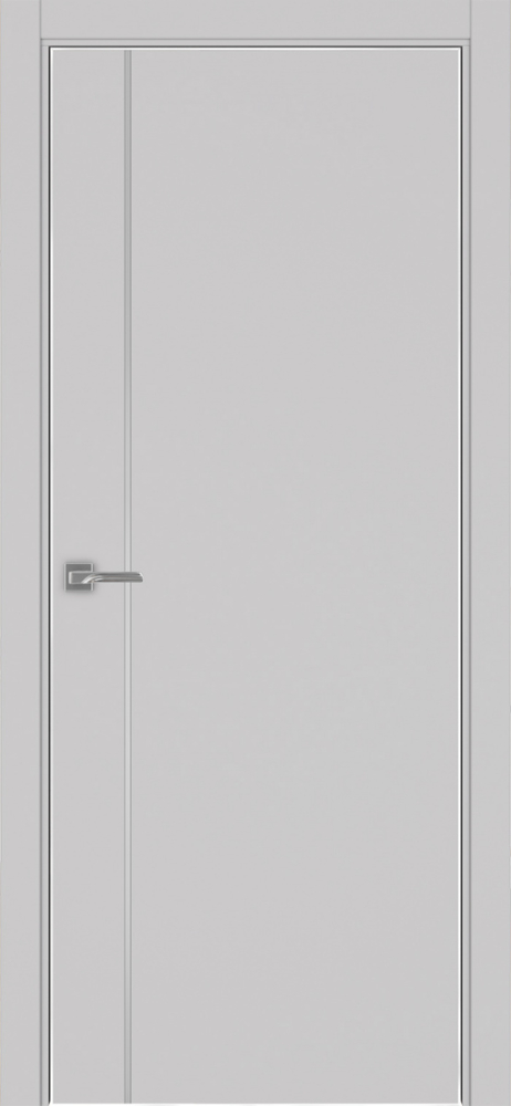 Двери в интерьере - Дверь Эко 204 пепельный молдинг SC, кромка AL хром SC с 4-х сторон, глухая