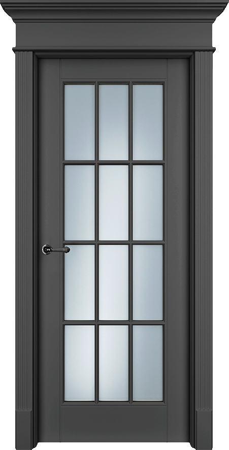 Двери в интерьере - Дверь Оксфорд эмаль RAL 9005, сатинат