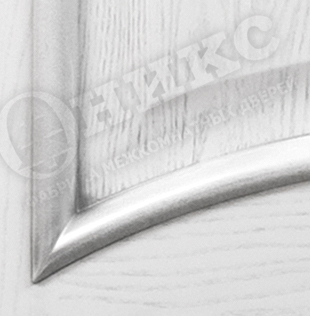Дверь Оникс Эллипс эмаль белая с серебряной патиной, глухая. Фото №2