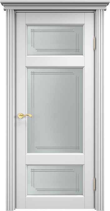Дверь Итальянская Легенда массив ольхи ОЛ55 эмаль белая, стекло 55-4
