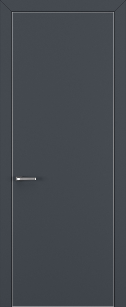 Двери в интерьере - Дверь Z K7 полипропилен  графит премьер, ALU кромка хром, глухая