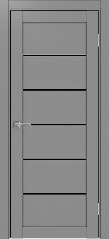 Двери в интерьере - Дверь Эко 506.12 серый, lacobel черный